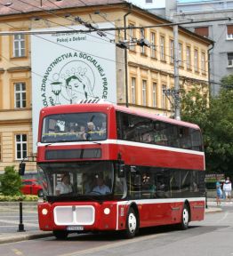 Sightseeing double-decker bus route in Bratislava (15th – 28 Jul 2013)