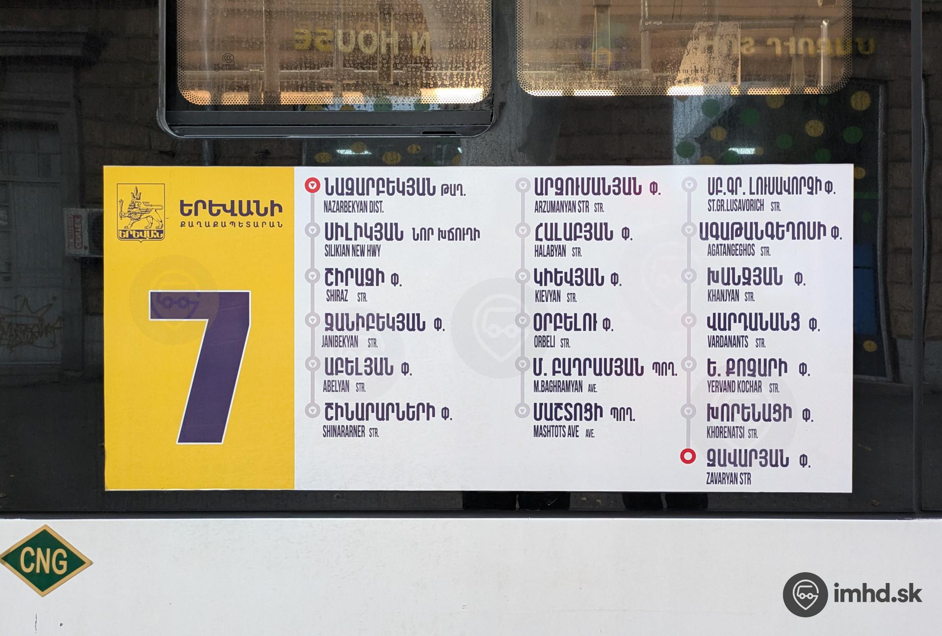 Špeciality jerevanskej MHD (20.1.2026) • imhd.sk Bratislava