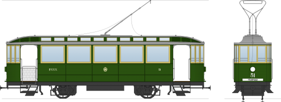 Ganz #51 - 54 in original green livery