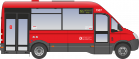 Iveco Daily / Rošero-P City in red livery