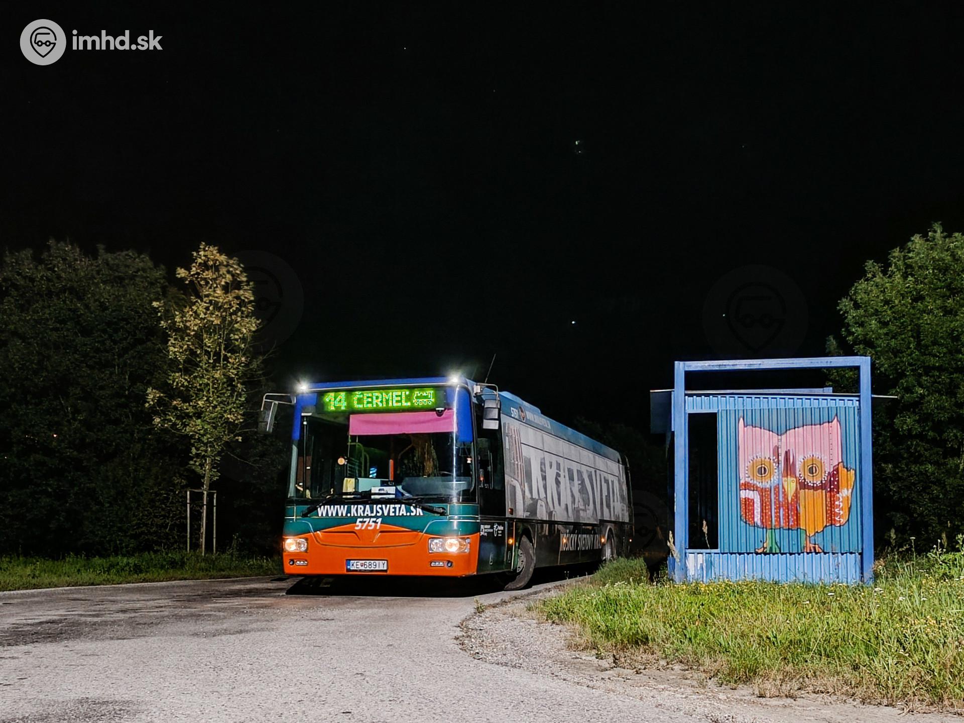 #5751,  14, Kostolianska cesta, zastávka Železničná zastávka Ťahanovce