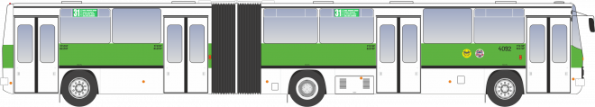 Ikarus 280.08B #4092 po veľkej prehliadke s náterom zhodným s Ikarusmi 280.87