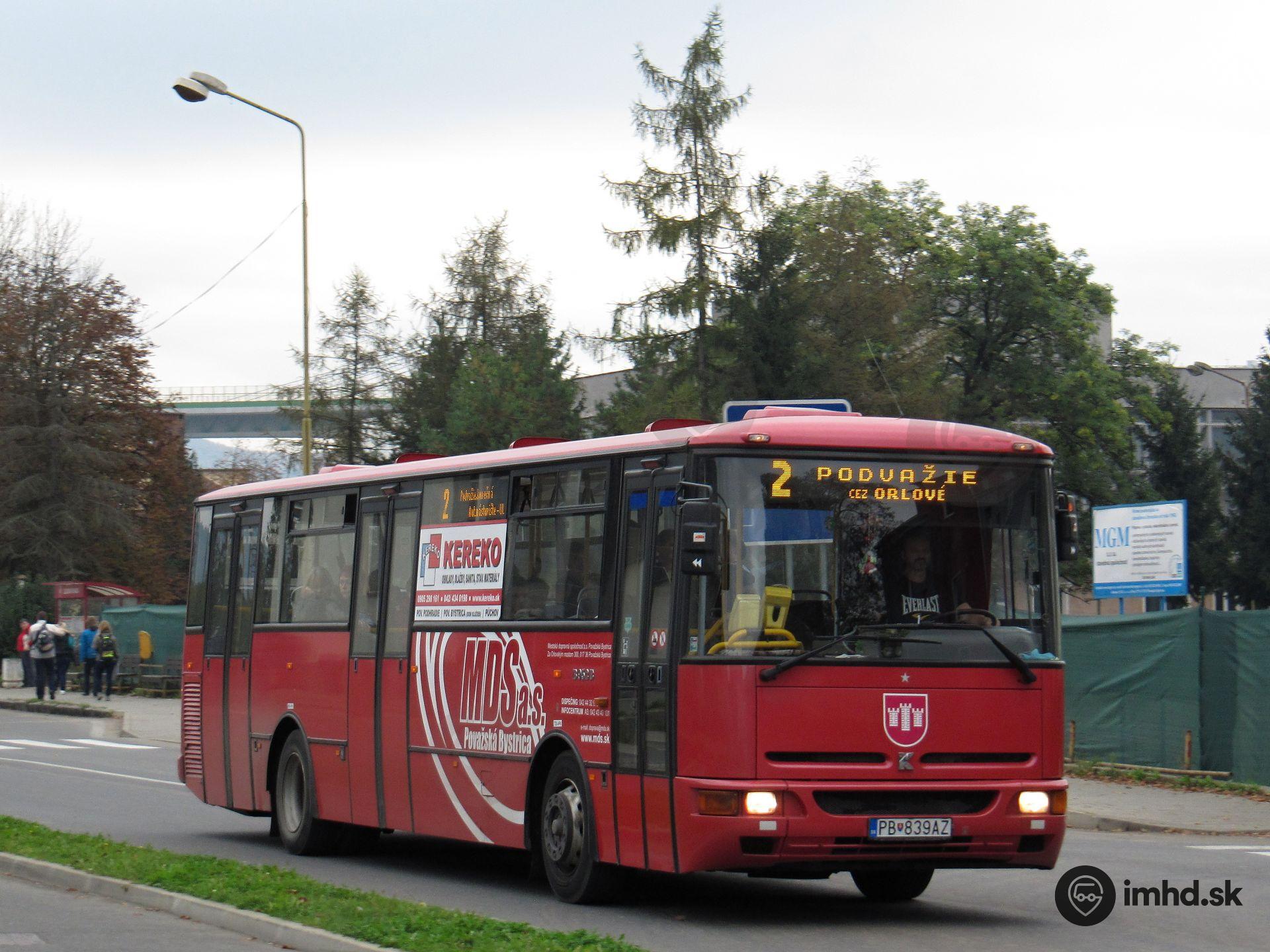 Karosa B 952 #PB-839AZ na spoji linky 2, ktorý zachádza aj do MČ Orlové