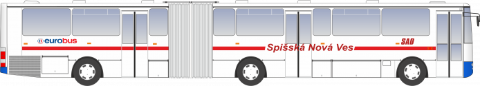 Karosa C 744 #SN-520AU po GO v stave po preradení z prímestskej dopravy na MHD